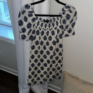 JCrew Blue and White Paisley Dress